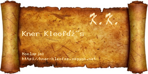 Kner Kleofás névjegykártya
